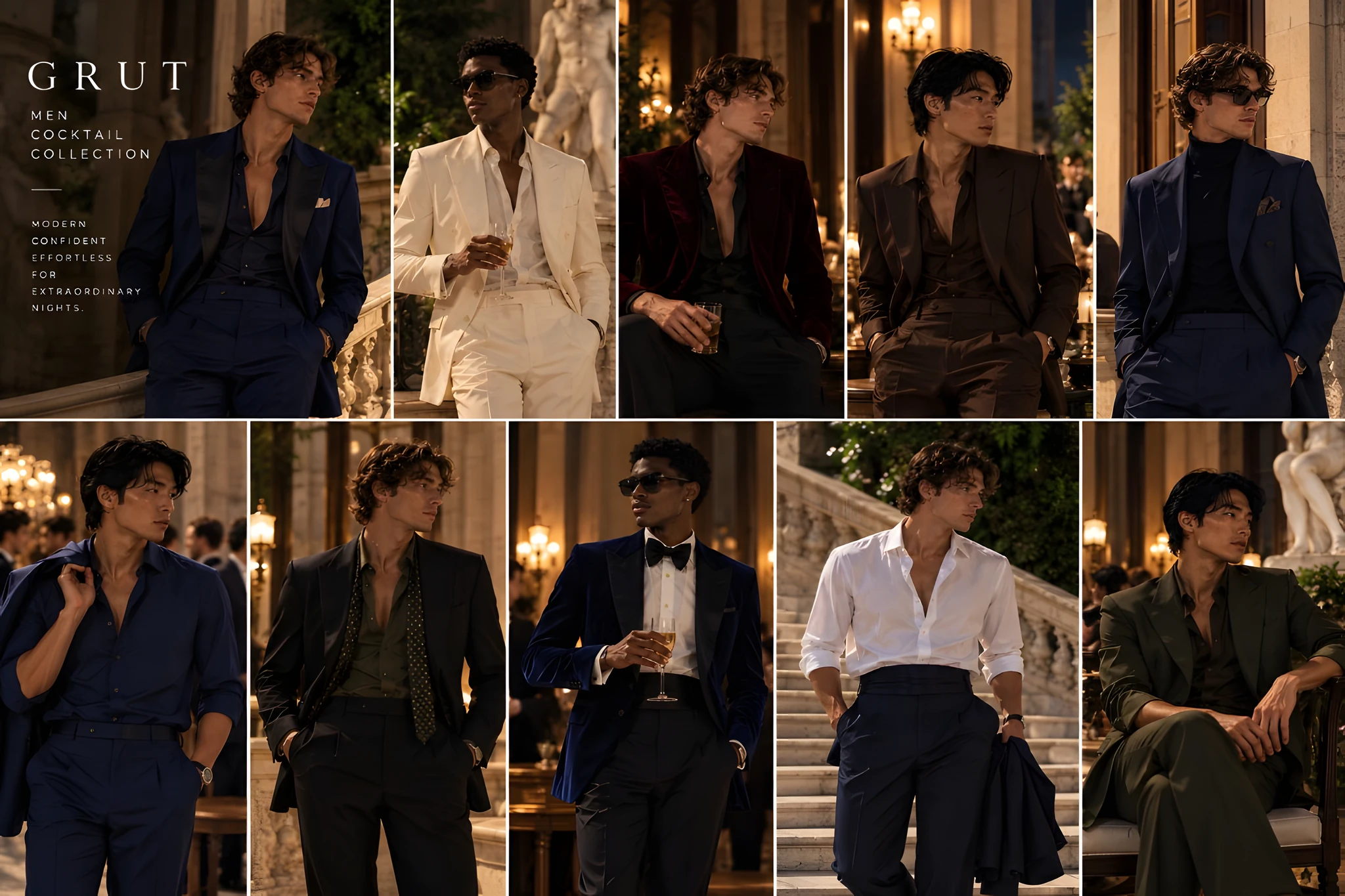 Campaña GRUT Men Cocktail, diez looks de noche
